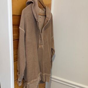 Aerie Tan Hooded Pullover Sweatshirt